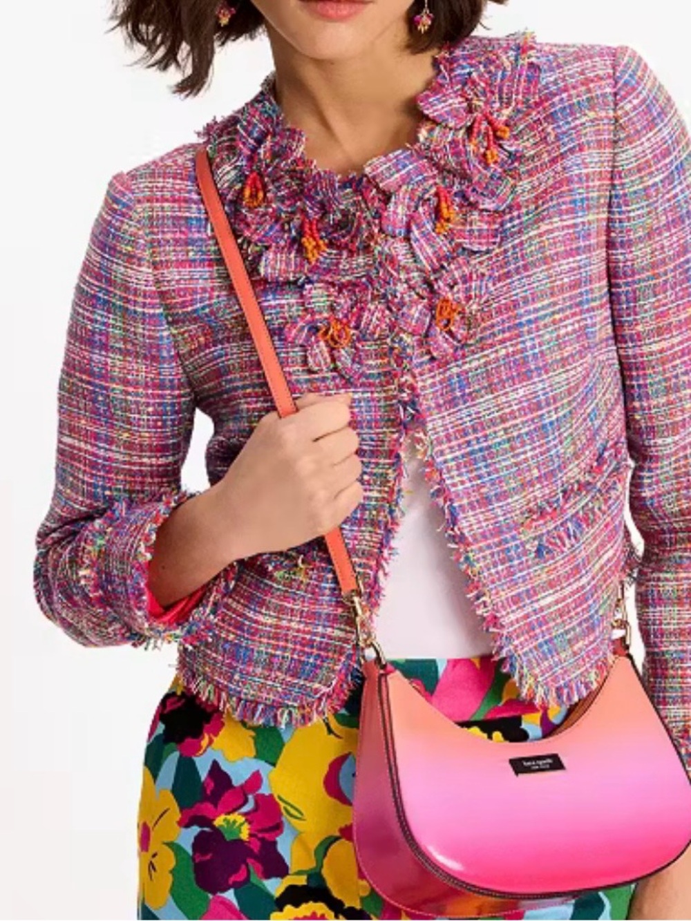 NWT Kate Spade Sam Icon Ombre Small Convertible Crossbody Melon Ball - Picture 9 of 13